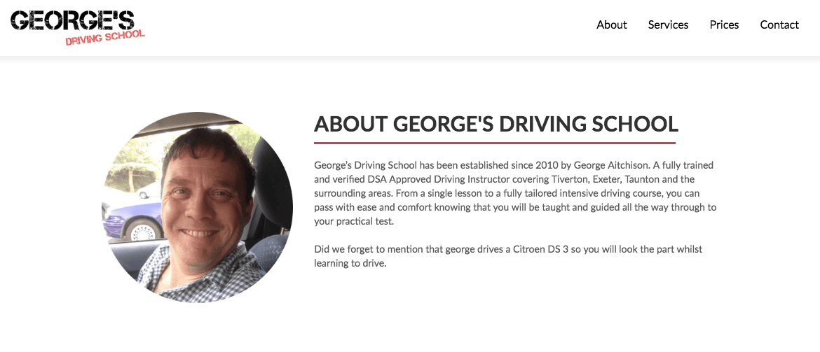 Georges Driving School Website